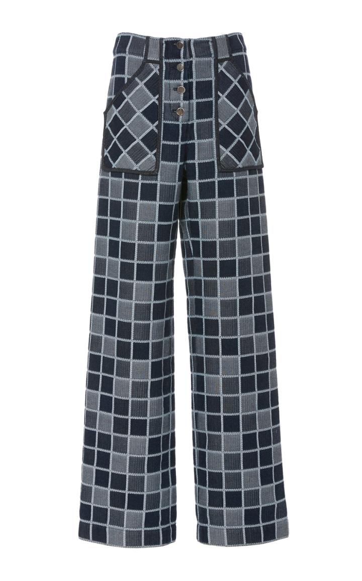 Rosetta Getty Check Straight Jeans