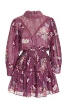 Moda Operandi Loveshackfancy Viola Floral Cotton-silk Dress