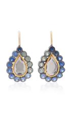 She Bee Rhodium-plated Sapphire And Topaz Earrings