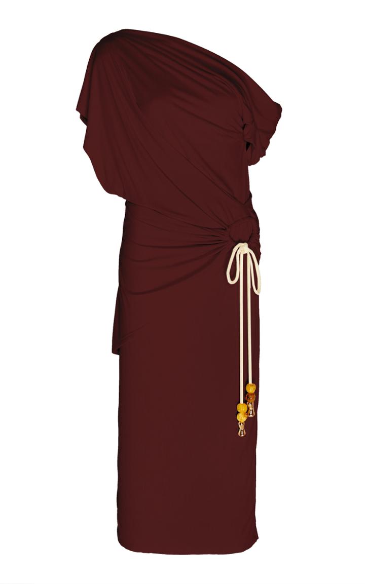 Acler Karline Tassel Stretch-knit Midi Dress