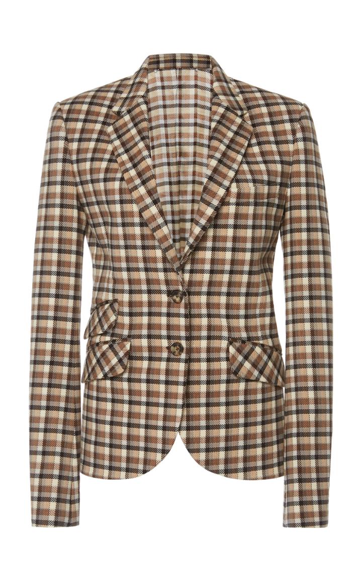 Paco Rabanne Plaid Single Breasted Blazer