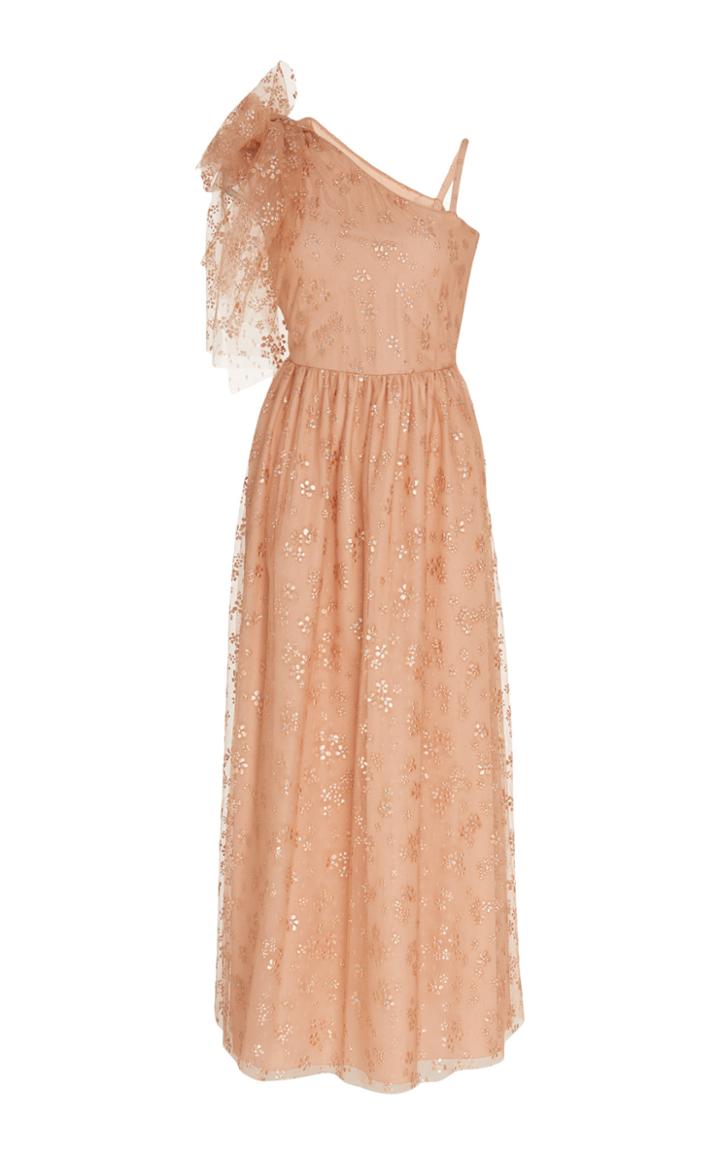 Moda Operandi Red Valentino Ruffle-detailed Floral-embroidered Organza Dress Size: 3