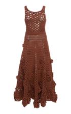 Moda Operandi Valentino Floral Open-knit Midi Dress