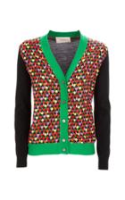 La Doublej Gemini Mixed-media V-neck Cardigan