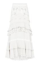 Acler Doland Layered Linen Midi Skirt