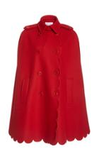 Red Valentino Scalloped Cashmere-blend Cape Jacket
