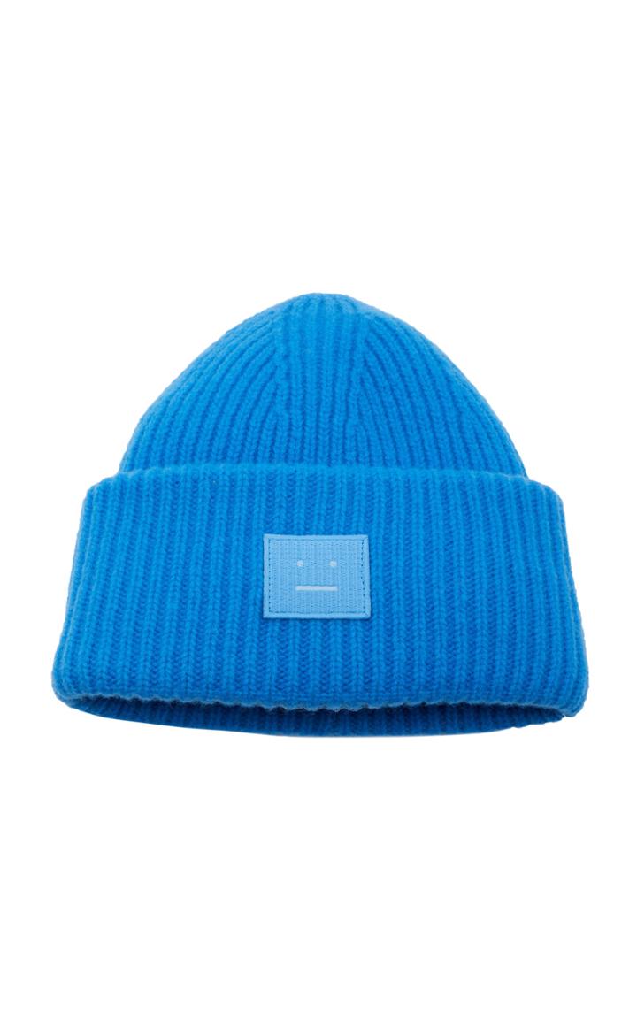 Acne Studios Appliqud Rib-knit Wool Beanie