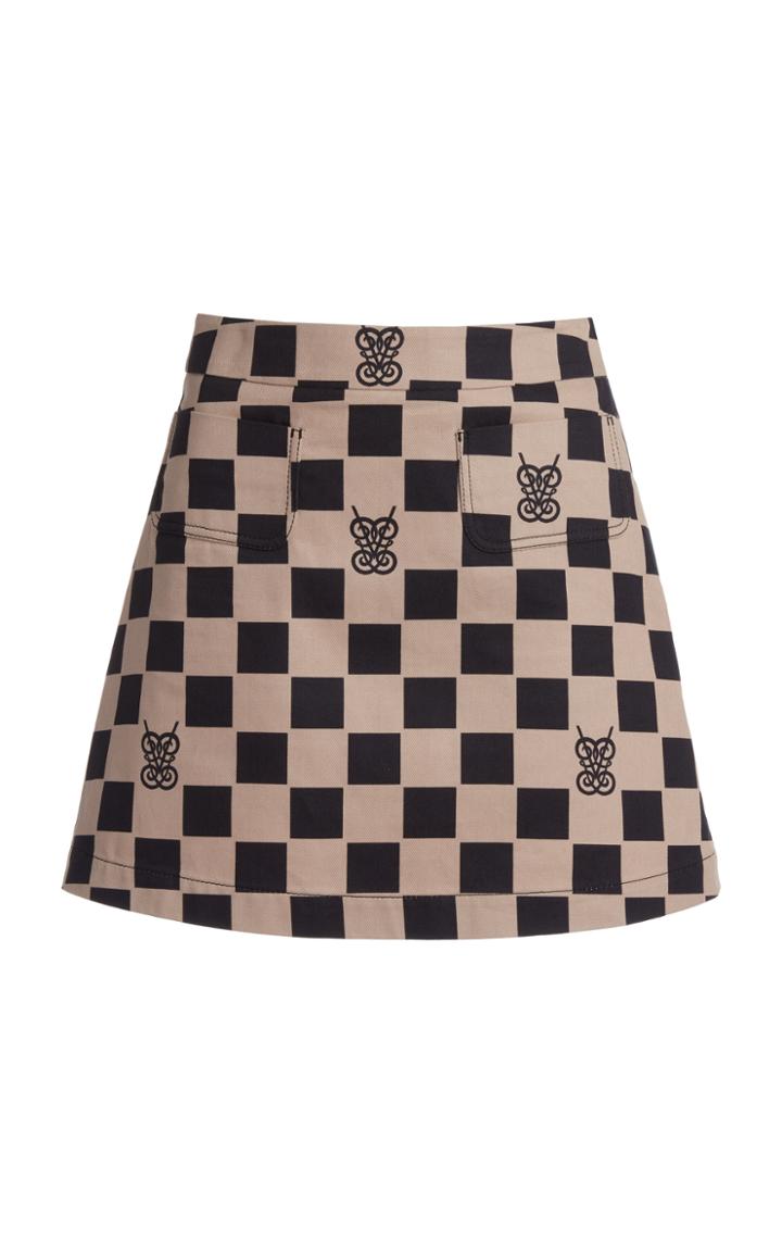 Moda Operandi Giambattista Valli Chess Cotton Mini Skirt