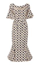 Zac Posen Ruffled Sleeve Print Dress