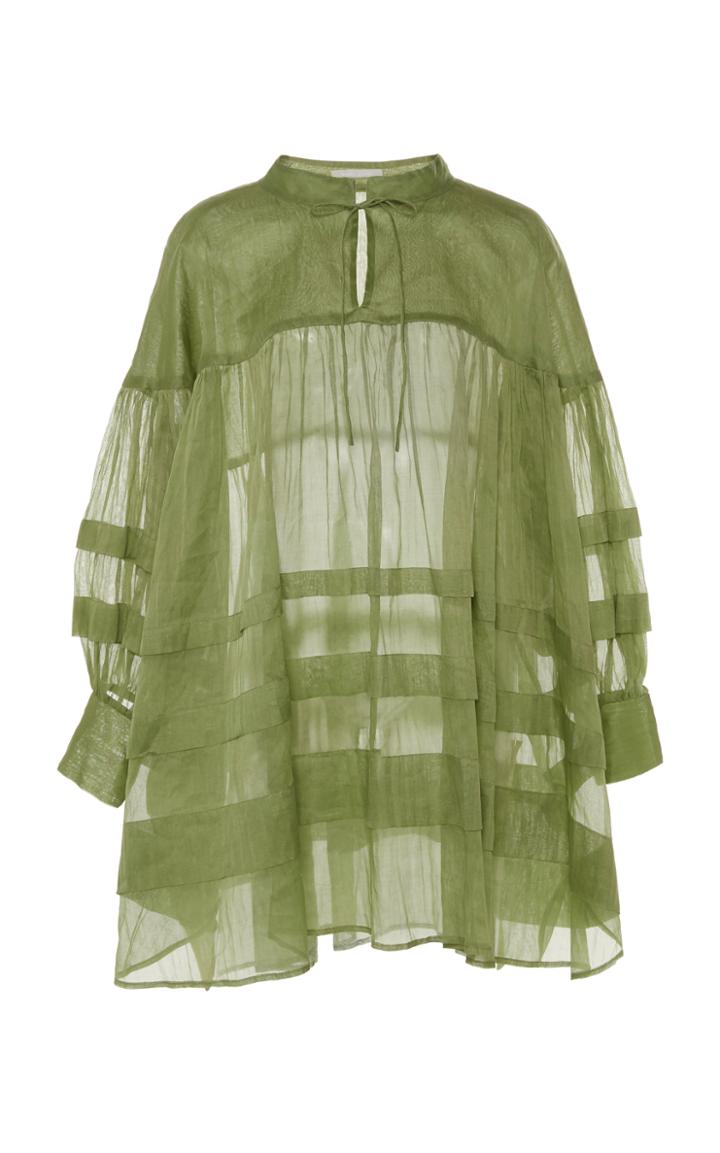 Moda Operandi White Story Suki Oversized Cotton-organza Top