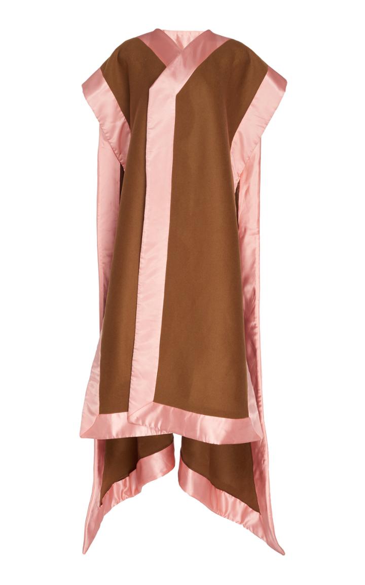 Ellery Wool Knit Tunic Top With Satin Trim