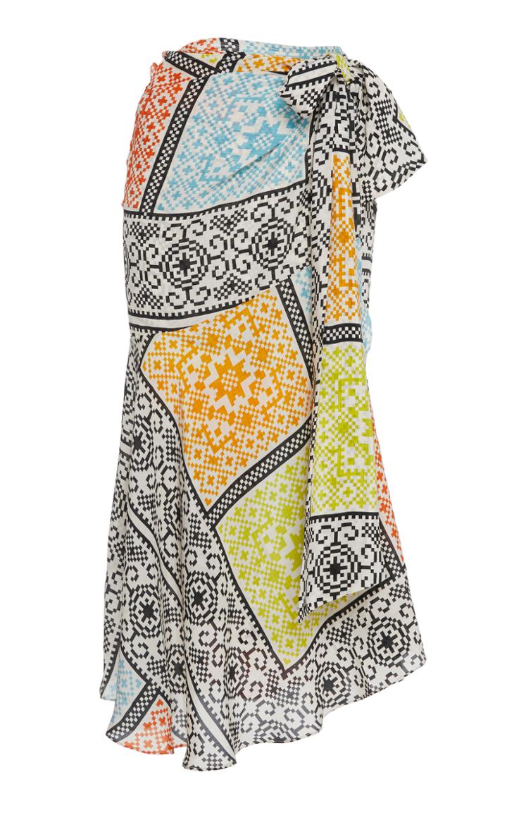 Silvia Tcherassi Patterned Ferona Silk Wrap Skirt