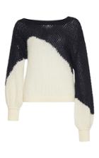 Delpozo Contrasting Asymmetric Knit Mohair Sweater