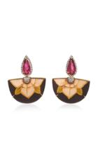 Silvia Furmanovich 18k Gold Rubelite And Diamond Earrings