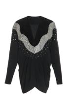 Isabel Marant Victoria Embellished Wool-crepe Mini Dress