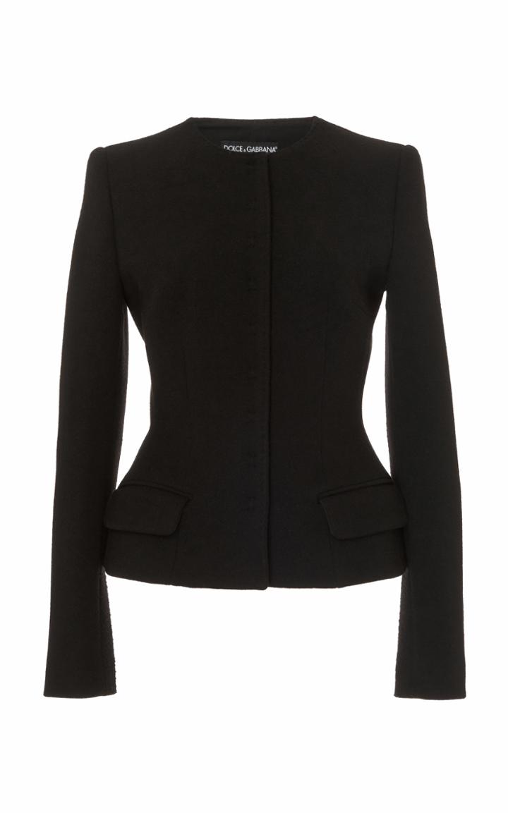 Dolce & Gabbana Cinched Waist Crepe Blazer