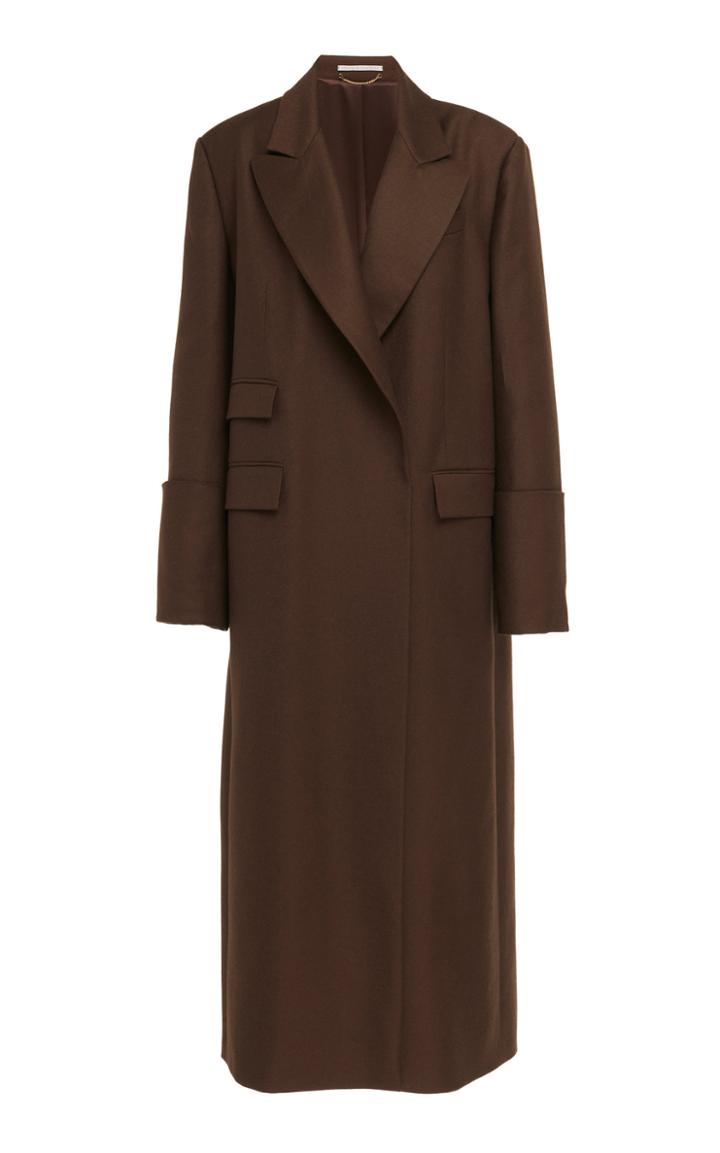 Emilia Wickstead Maxine Virgin Wool Gabardine Peaked Lapel Coat
