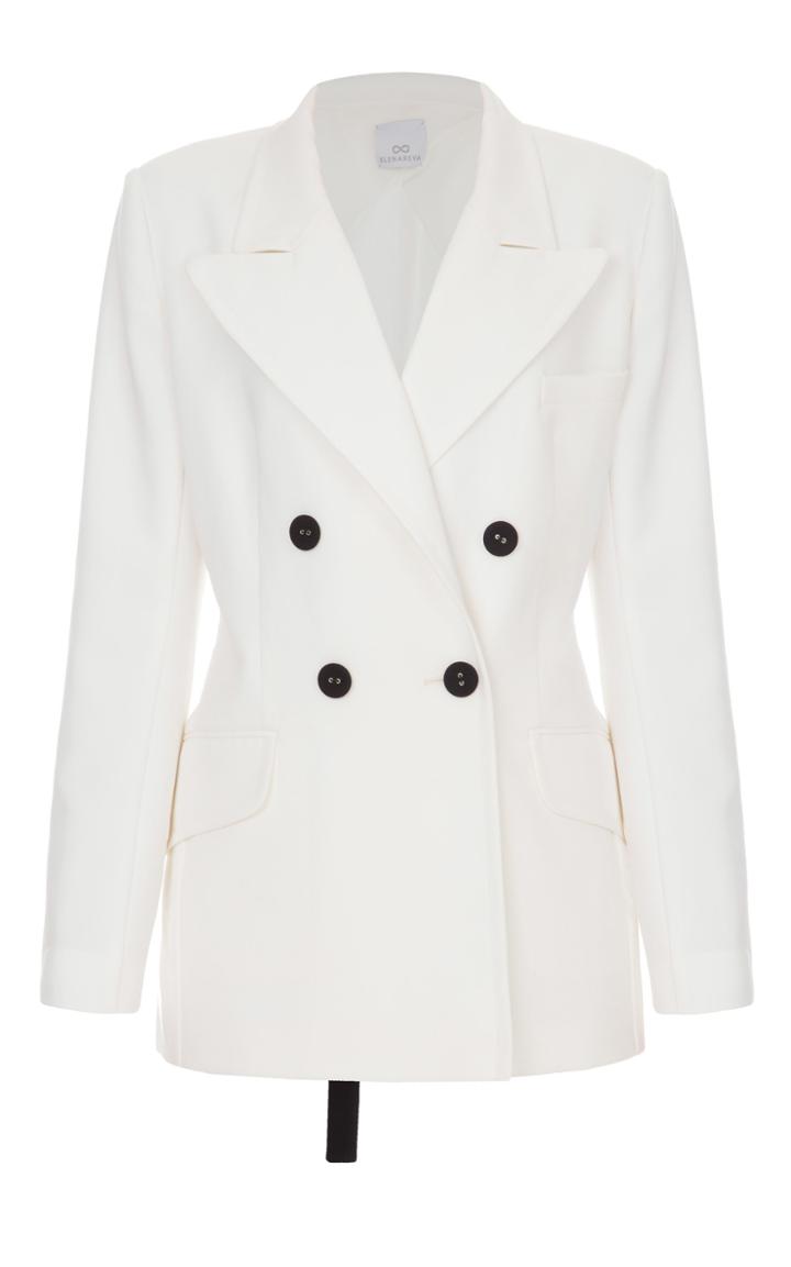 Elenareva White Double Breasted Blazer