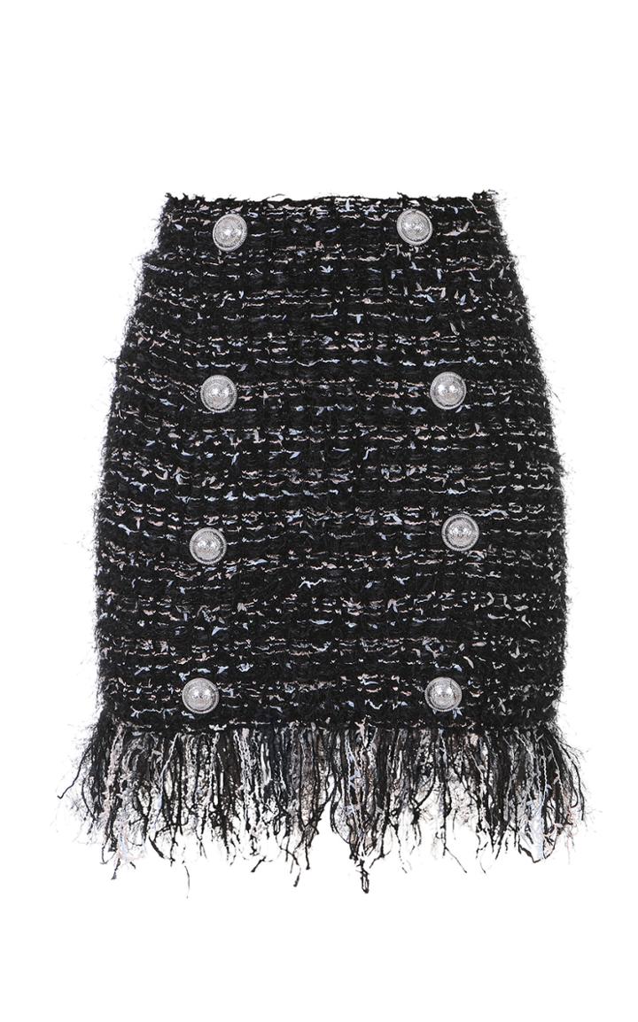 Balmain Dark Pastel Tweed Mini Skirt