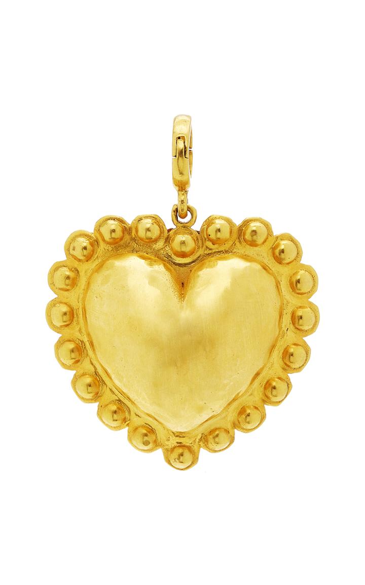 Moda Operandi Christina Alexiou 18k Yellow Gold Circle Border Heart Charm