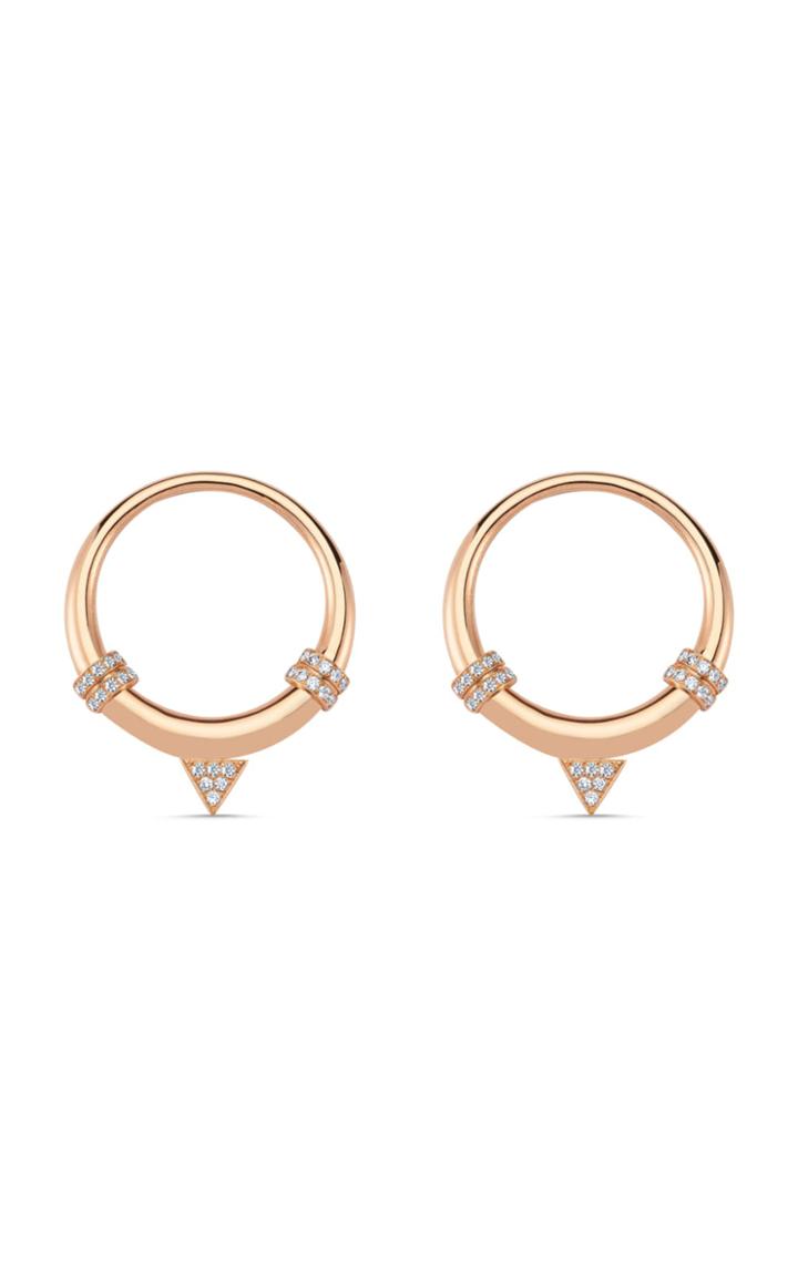 Melis Goral Luna 14k Yellow Gold Diamond Hoop Earrings