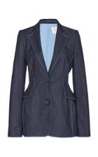 Carolina Herrera Contrast Stitch Stretch-denim Blazer