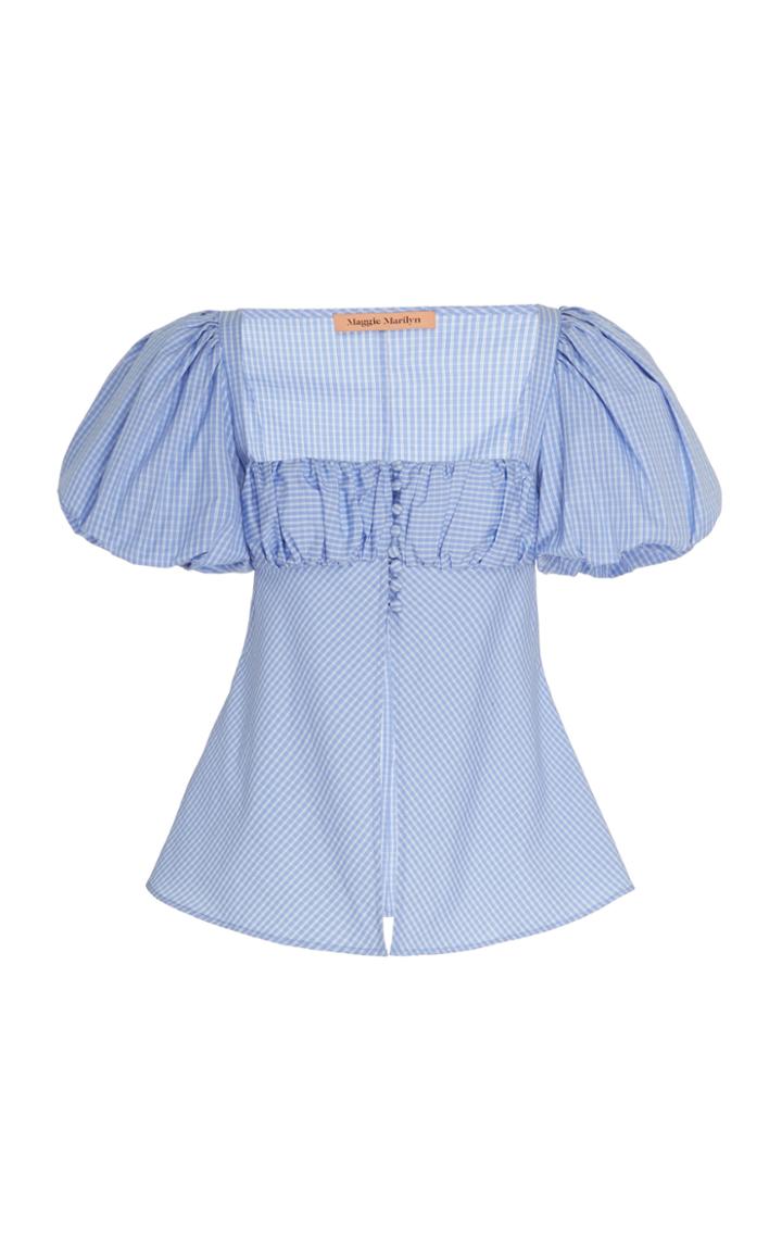 Maggie Marilyn Picking Daisies Plaid Cotton Top