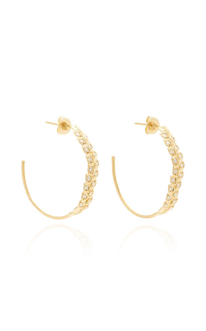 Jamie Wolf 18k Yellow Gold Diamond Vine Hoops