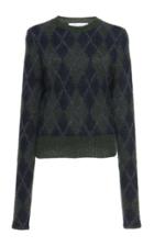 Victoria Beckham Crew Neck Argyle Mohair-blend Sweater