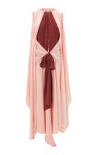 Moda Operandi Jw Anderson Draped Two-tone Silk Wrap-front Maxi Dress