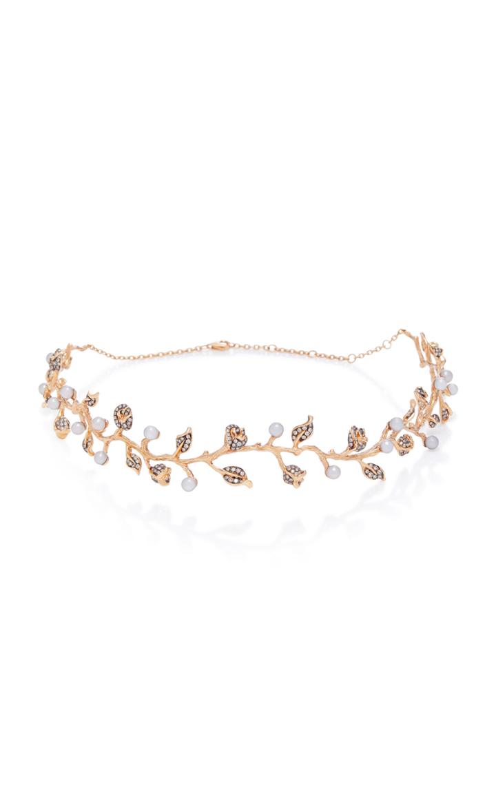 Colette Jewelry 18k Rose Gold Pearl And Diamond Choker