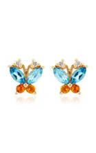 Joie Digiovanni Butterfly Topaz, Citrine And Diamond 14k Gold Earrings