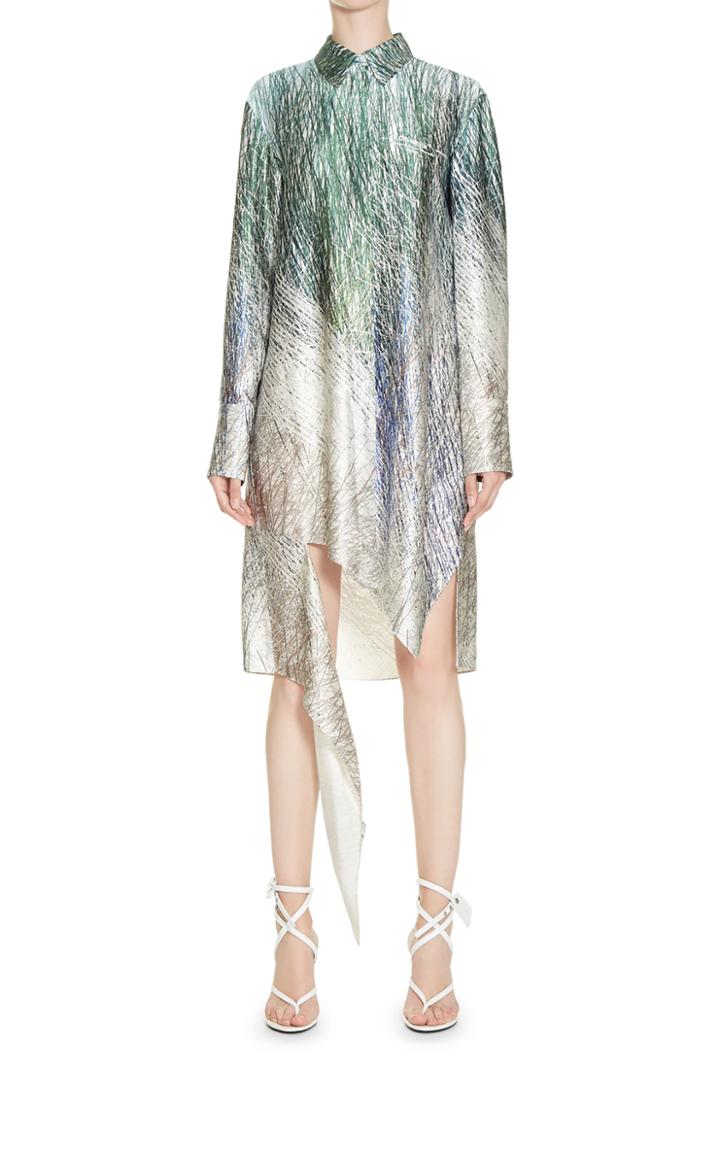 Moda Operandi Off-white C/o Virgil Abloh Bouroullec Spiral Asymmetric Shirt Dress Si