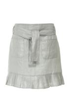 White Story Operato Pleated Linen Mini Skirt