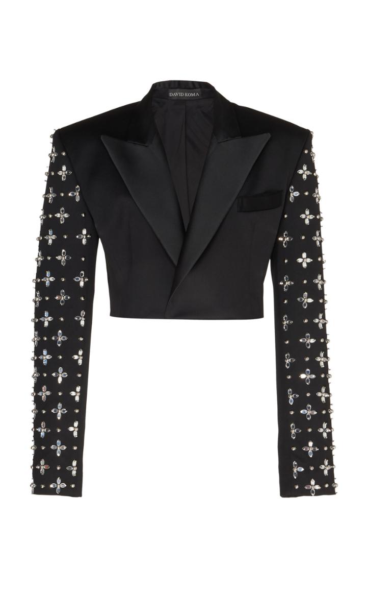 David Koma Virgin Wool Embroidered Blazer