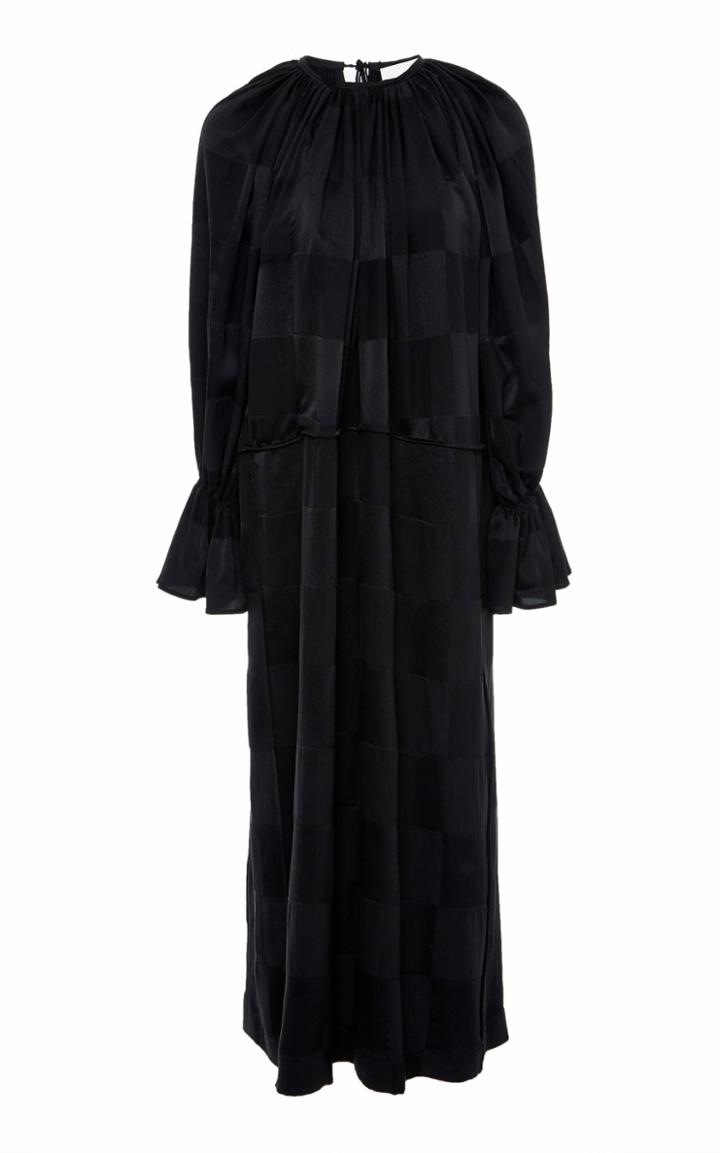 Jil Sander Madelein Checkered Silk Dress