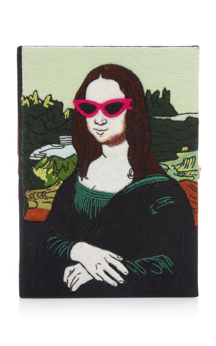 Moda Operandi Olympia Le-tan Mona Lisa Embroidered Canvas Clutch