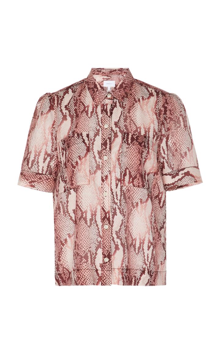 Current/elliott Bermuda Printed Cotton-silk Top
