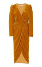 Veronica Beard Anthea Wrap-effect Velvet Crystal-trimmed Midi Dress