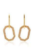 Oscar De La Renta Gold-tone And Pav Crystal Earrings