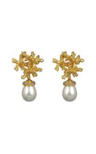 Moda Operandi Valre Pearl-embellished Coral Earrings