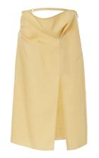 Moda Operandi Jacquemus Drap Tie-detailed Pleated Linen Midi Skirt