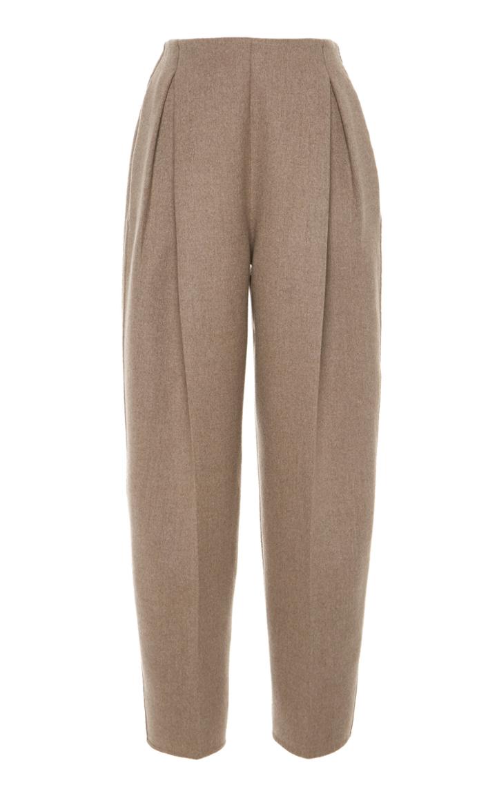 Moda Operandi Agnona Pleated Wool-cashmere Straight-leg Pants