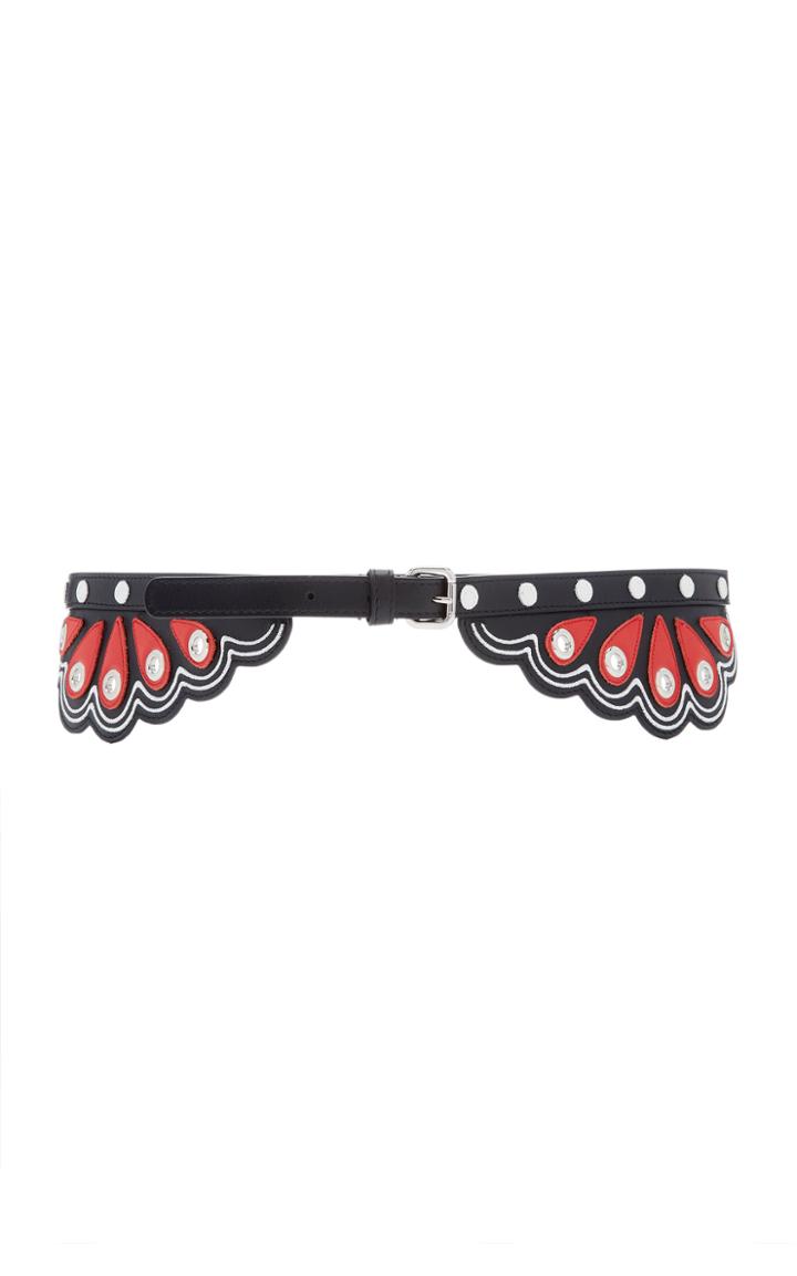 Red Valentino Bikered Butterfly-effect Calfskin Leather Belt