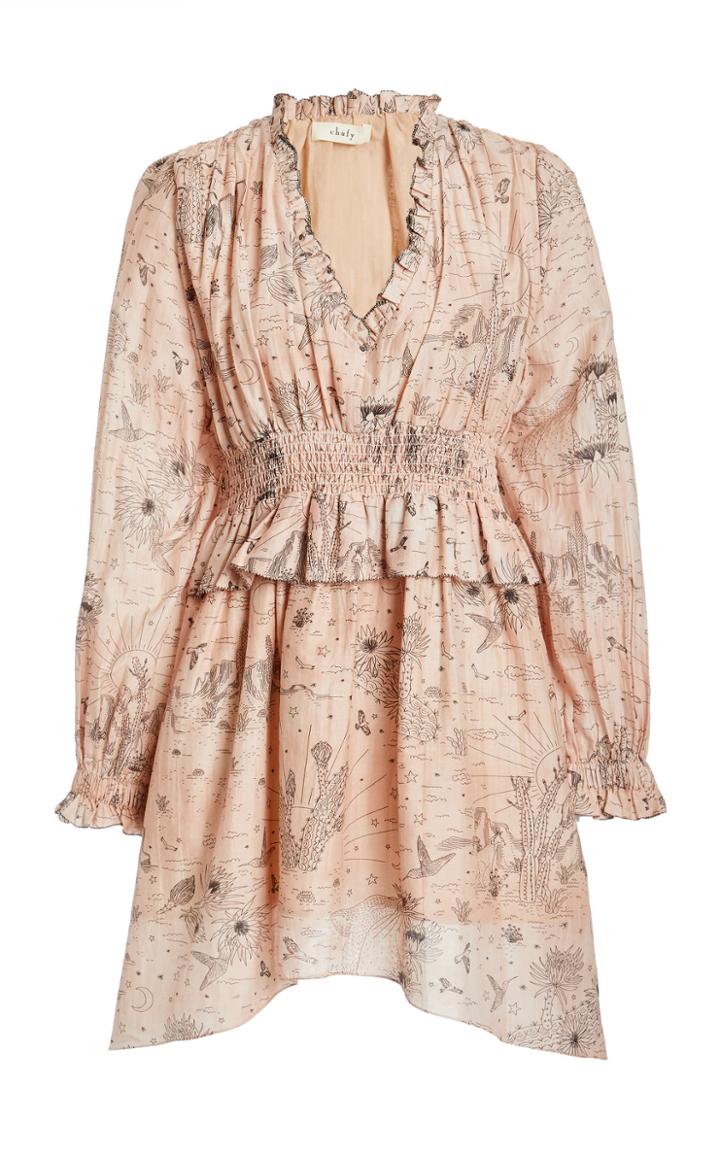 Moda Operandi Chufy Willka Printed Cotton Silk Voile Mini Dress