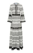 Blumarine Long Sleeve Printed Lace Dress