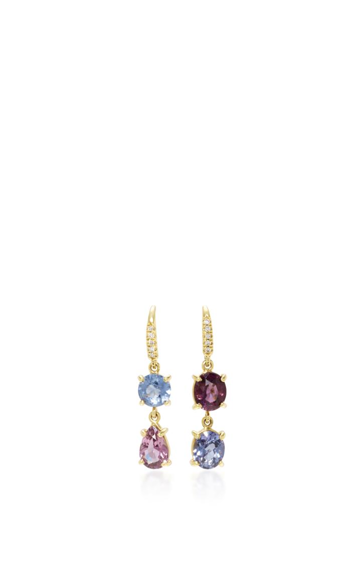 Lauren K 18k Gold Tourmaline And Diamond Earrings