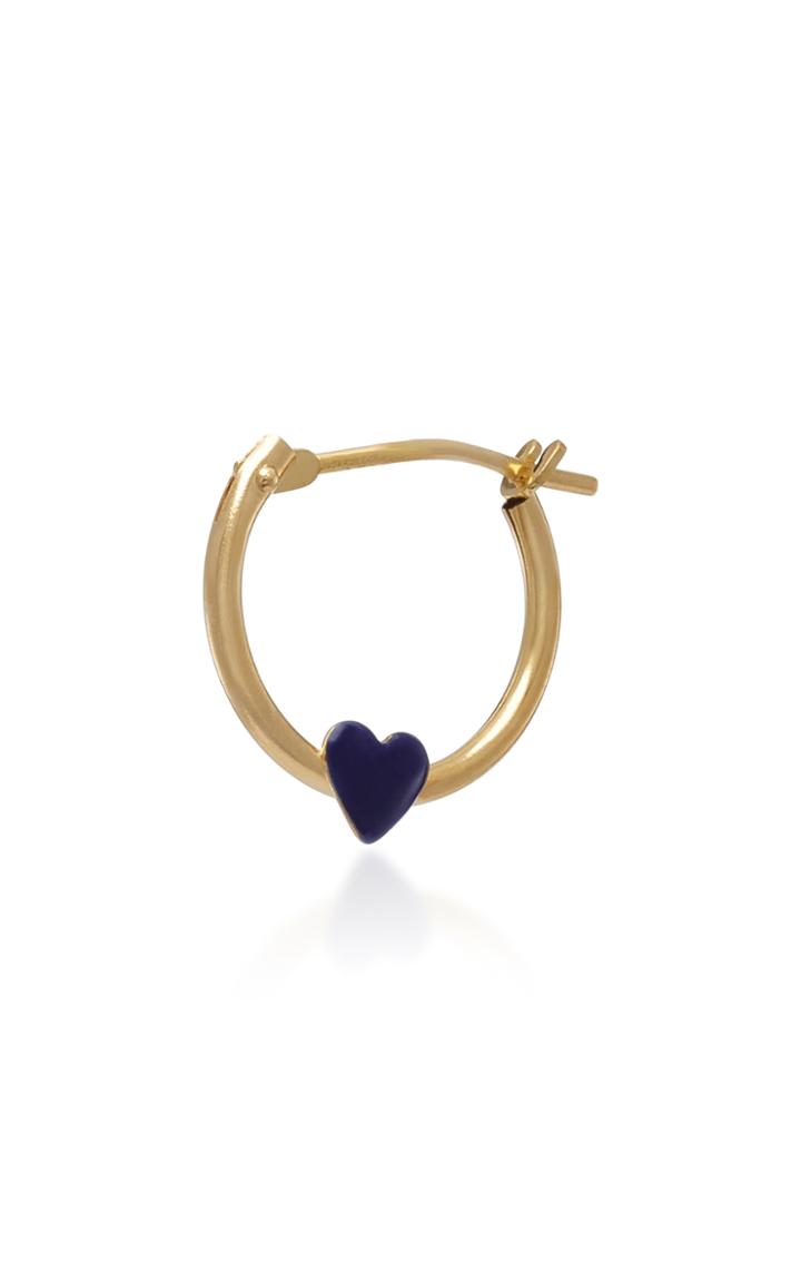 Alison Lou Tiny Heart 14k Gold Enamel Single Earring
