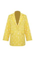 All Things Mochi Iris Linen Embroidered Blazer