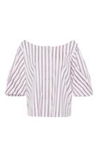 Isa Arfen Bunting Stripe Off The Shoulder Blouse